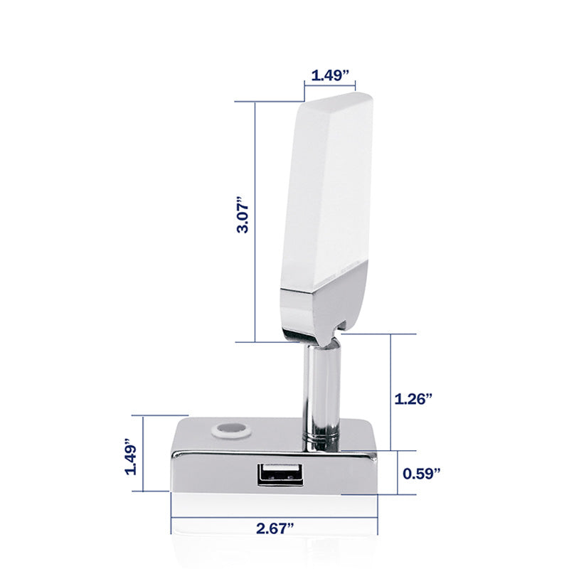 Lampada da Lettura 10-30V con Interruttore e Caricatore USB – Luce Calda