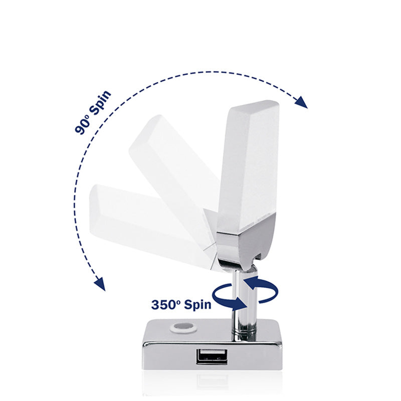 Lampada da Lettura 10-30V con Interruttore e Caricatore USB – Luce Calda